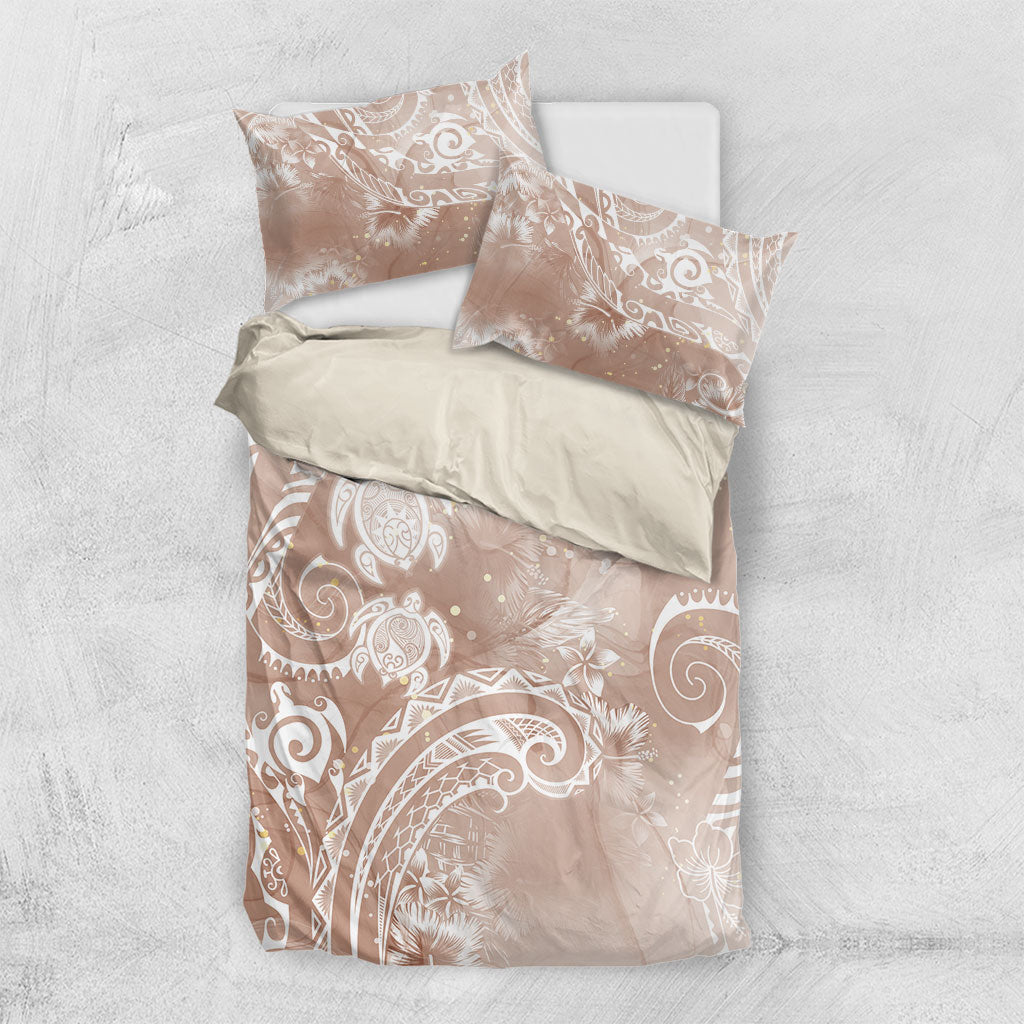 Aloha Hawaii Turtles Floral Bedding Set Taupe Marbles Glaze