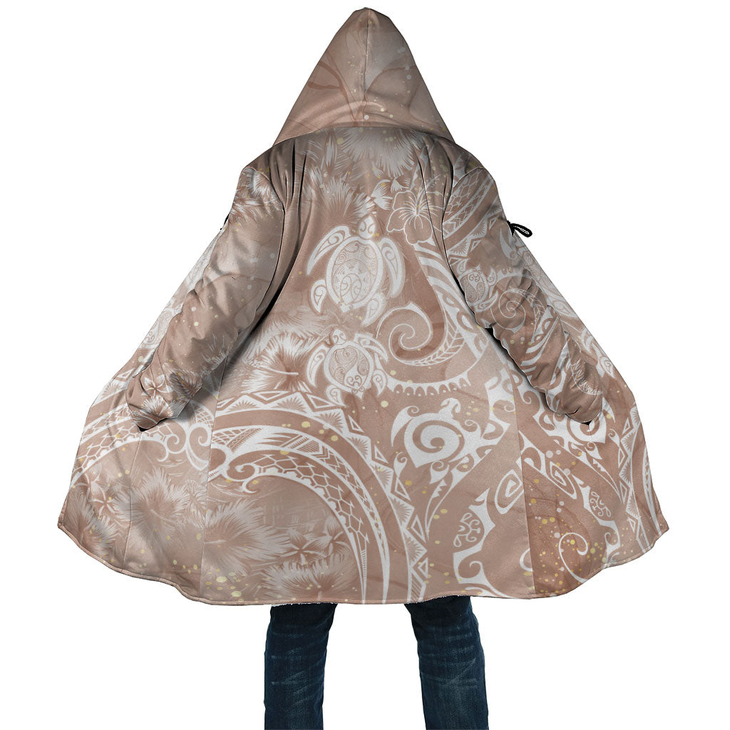 Aloha Hawaii Turtles Floral Cloak Taupe Marbles Glaze