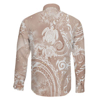 Aloha Hawaii Turtles Floral Family Matching Off Shoulder Maxi Dress and Hawaiian Shirt Taupe Marbles Glaze