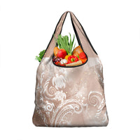Aloha Hawaii Turtles Floral Grocery Bag Taupe Marbles Glaze