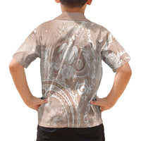 Aloha Hawaii Turtles Floral Hawaiian Shirt Taupe Marbles Glaze