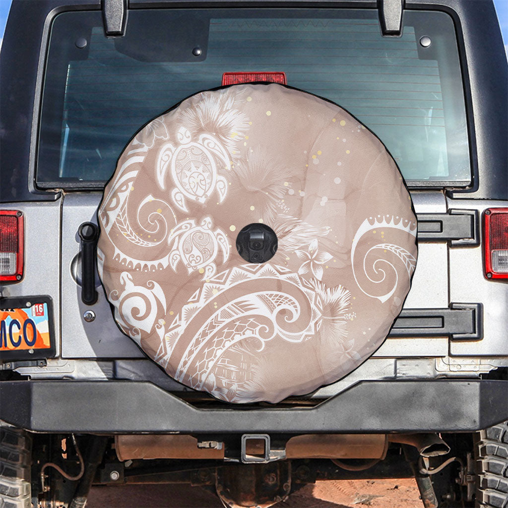 Aloha Hawaii Turtles Floral Spare Tire Cover Taupe Marbles Glaze