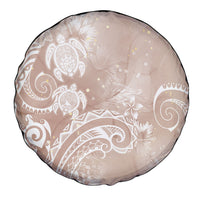 Aloha Hawaii Turtles Floral Spare Tire Cover Taupe Marbles Glaze
