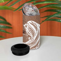 Tahiti Islands Polynesian Plumeria 4 in 1 Can Cooler Tumbler Tahitian Vahine 'Ote'a - Beige LT7 - Polynesian Pride