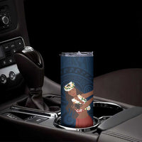 Tahiti Islands Polynesian Plumeria Skinny Tumbler Tahitian Vahine 'Ote'a - Navy Blue LT7 - Polynesian Pride