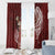 Tahiti Islands Polynesian Plumeria Window Curtain Tahitian Vahine 'Ote'a - Scarlet