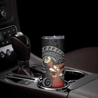 Tahiti Islands Polynesian Plumeria Skinny Tumbler Tahitian Vahine 'Ote'a - Black LT7 - Polynesian Pride