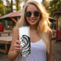 Tahiti Islands Polynesian Plumeria Skinny Tumbler Tahitian Vahine 'Ote'a - White LT7 - Polynesian Pride