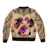 Polynesian Bomber Jacket Dog Lover With German Shepherd - Sunset At The Beach LT7 - Polynesian Pride