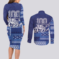 Queen Salote College 100th Anniversary Couples Matching Long Sleeve Bodycon Dress and Long Sleeve Button Shirt QSC Royal Girls LT7 - Polynesian Pride