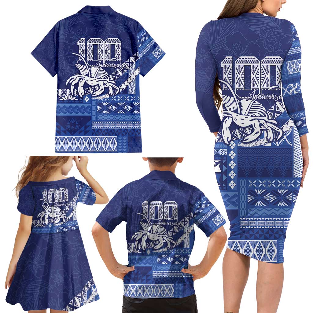 Queen Salote College 100th Anniversary Family Matching Long Sleeve Bodycon Dress and Hawaiian Shirt QSC Royal Girls LT7 - Polynesian Pride