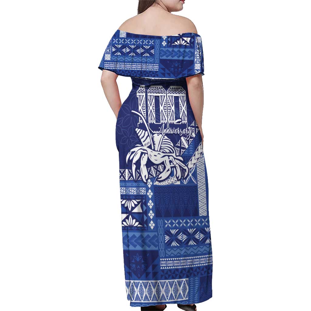 Queen Salote College 100th Anniversary Family Matching Off Shoulder Maxi Dress and Hawaiian Shirt QSC Royal Girls LT7 - Polynesian Pride
