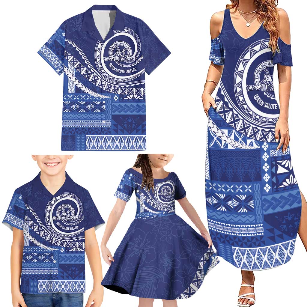 Queen Salote College 100th Anniversary Family Matching Summer Maxi Dress and Hawaiian Shirt QSC Royal Girls LT7 - Polynesian Pride