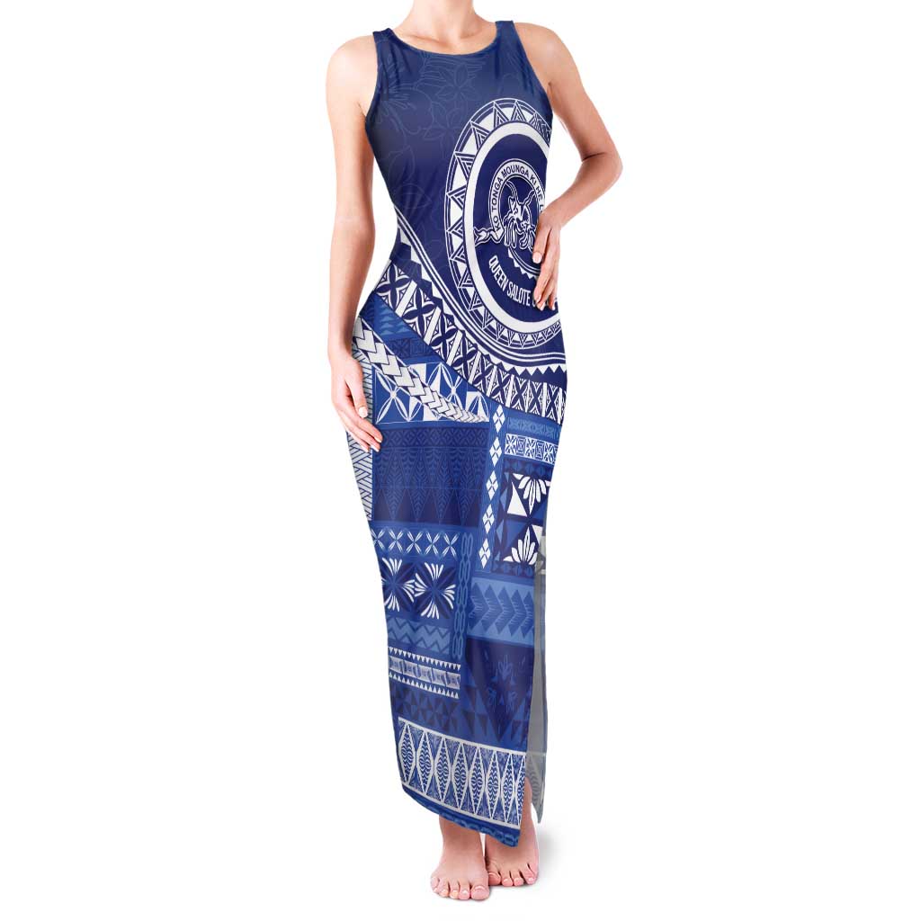 Queen Salote College 100th Anniversary Family Matching Tank Maxi Dress and Hawaiian Shirt QSC Royal Girls LT7 Mom's Dress Royal Blue - Polynesian Pride