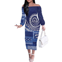 Queen Salote College 100th Anniversary Off The Shoulder Long Sleeve Dress QSC Royal Girls - Polynesian Pride