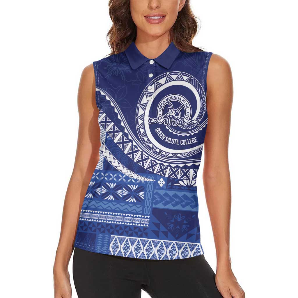 Queen Salote College 100th Anniversary Women Sleeveless Polo Shirt QSC Royal Girls LT7 - Polynesian Pride