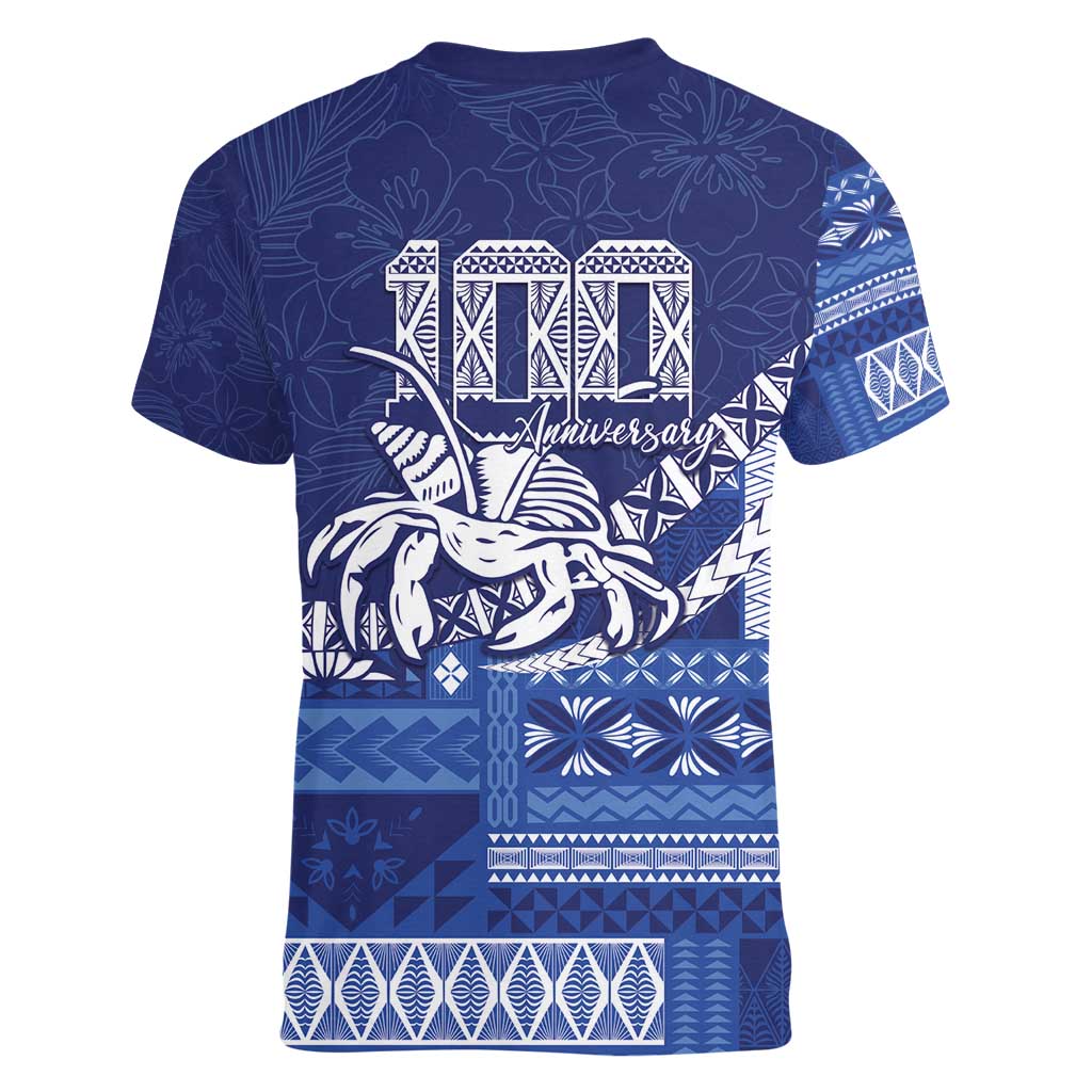Queen Salote College 100th Anniversary Women V-Neck T-Shirt QSC Royal Girls LT7 - Polynesian Pride