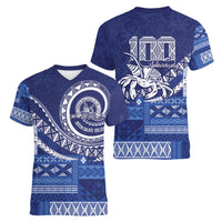 Queen Salote College 100th Anniversary Women V-Neck T-Shirt QSC Royal Girls LT7 - Polynesian Pride