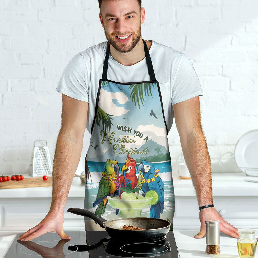 Wish You A Merry Martini Christmas Apron Cocktail Parrot-dise LT7 - Polynesian Pride