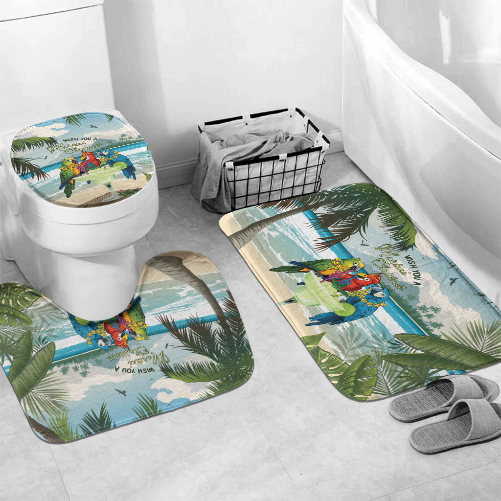Wish You A Merry Martini Christmas Bathroom Set Cocktail Parrot-dise