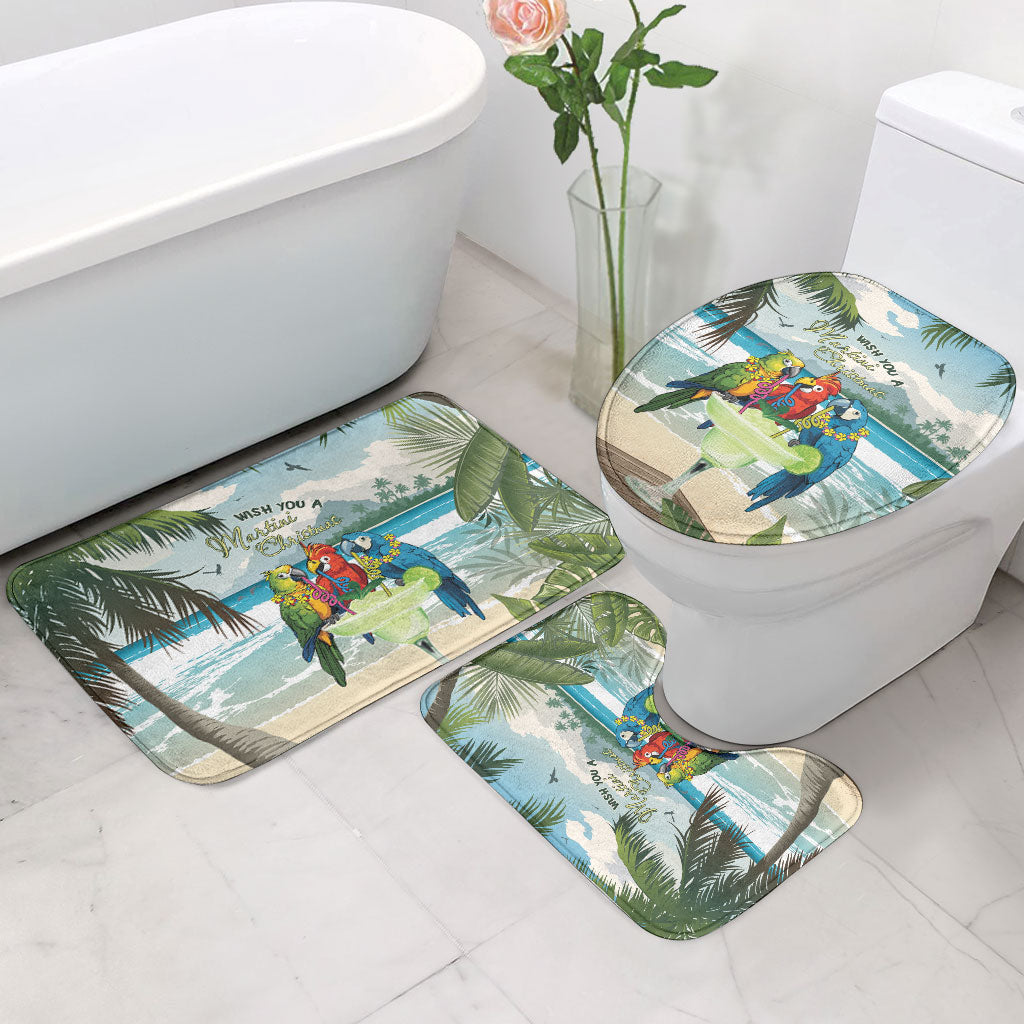 Wish You A Merry Martini Christmas Bathroom Set Cocktail Parrot-dise