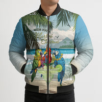 Wish You A Merry Martini Christmas Bomber Puffer Jacket Cocktail Parrot-dise