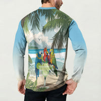 Wish You A Merry Martini Christmas Button Sweatshirt Cocktail Parrot-dise
