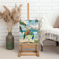 Wish You A Merry Martini Christmas Canvas Wall Art Cocktail Parrot-dise