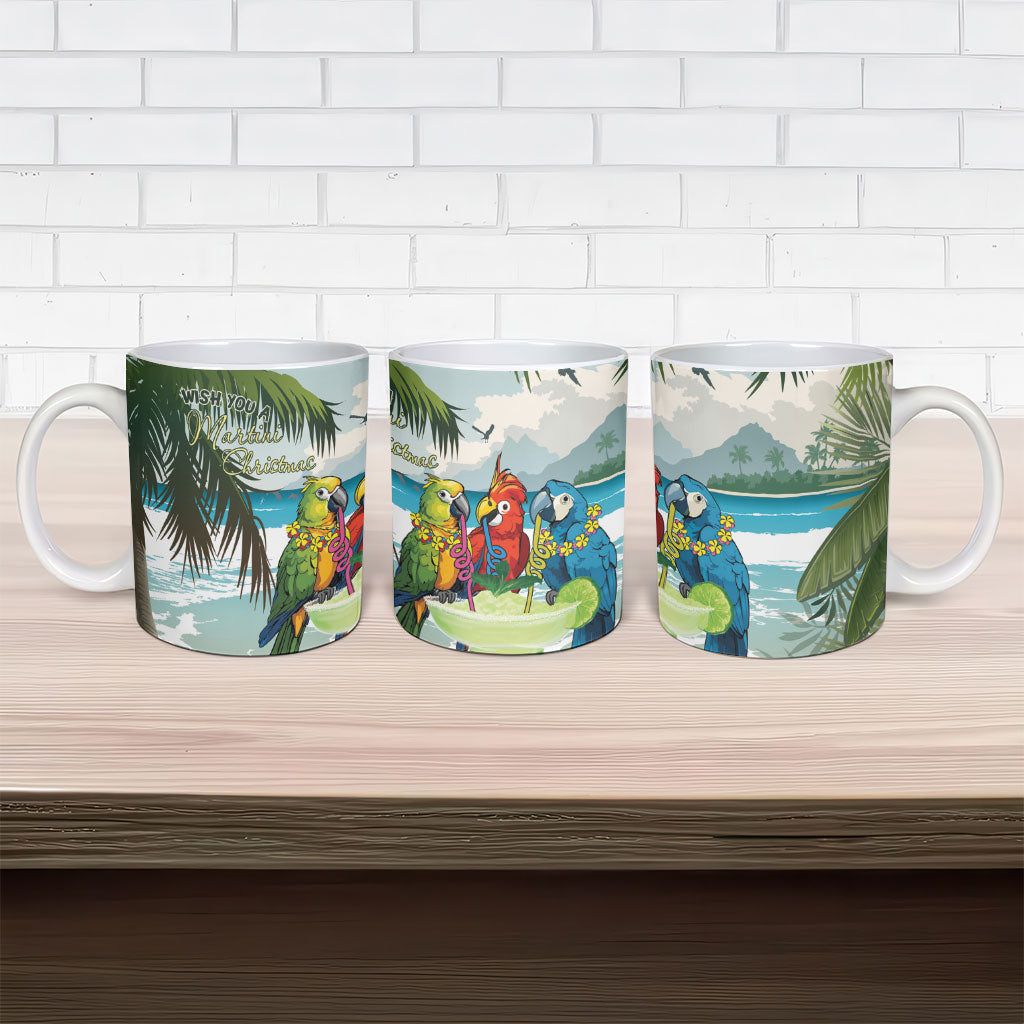 Wish You A Merry Martini Christmas Ceramic Mug Cocktail Parrot-dise