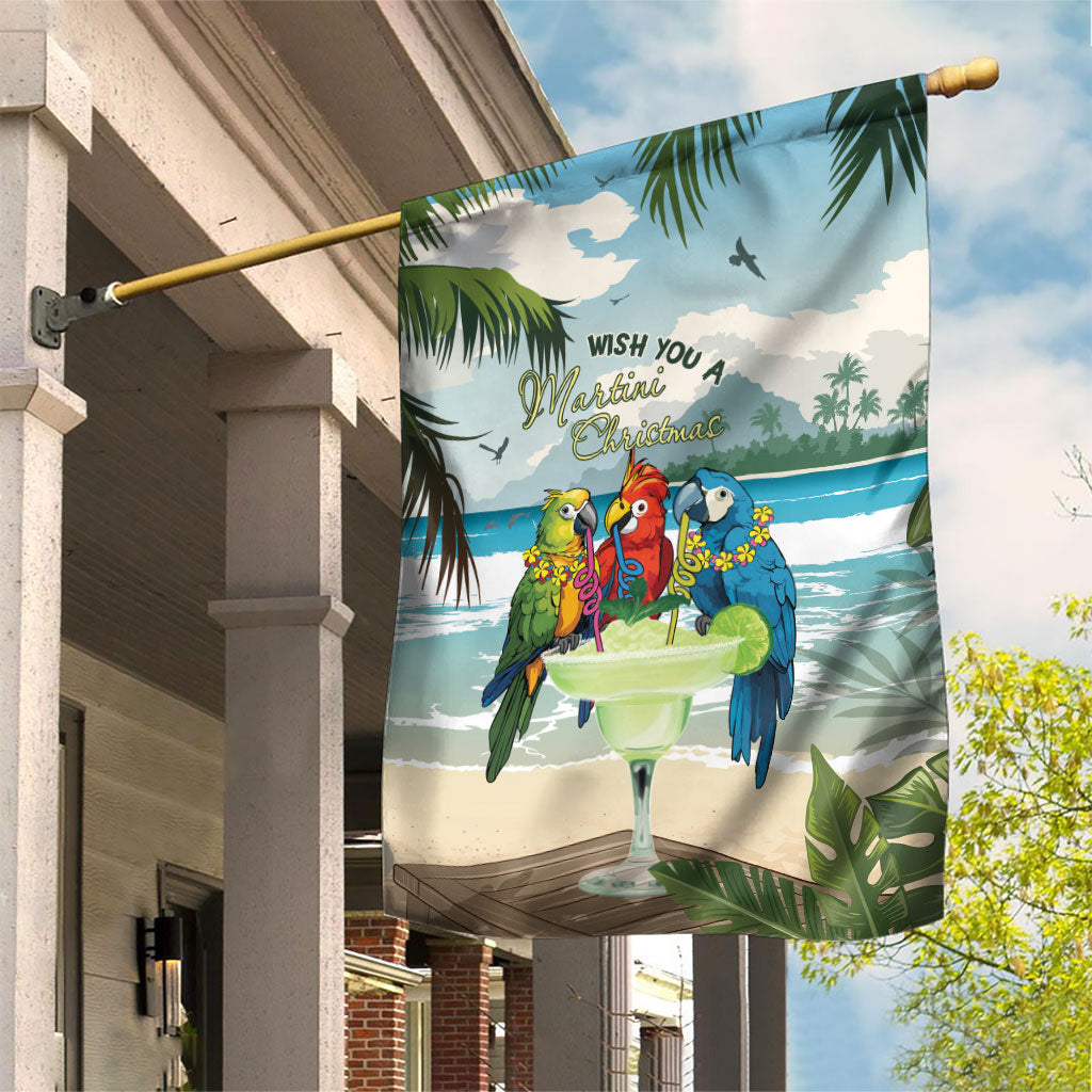 Wish You A Merry Martini Christmas Garden Flag Cocktail Parrot-dise LT7 House Flag Multicolor - Polynesian Pride