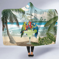 Wish You A Merry Martini Christmas Hooded Blanket Cocktail Parrot-dise