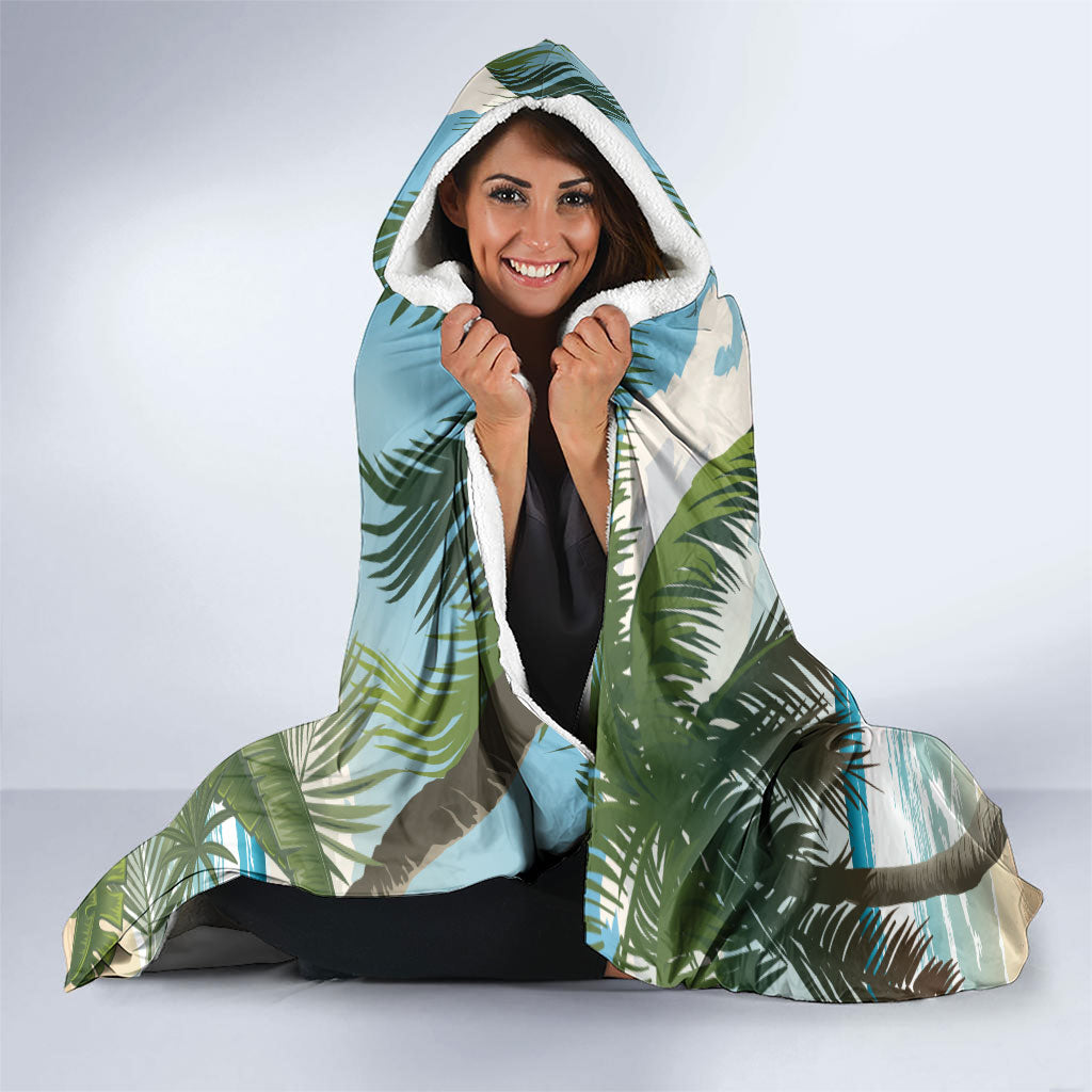 Wish You A Merry Martini Christmas Hooded Blanket Cocktail Parrot-dise