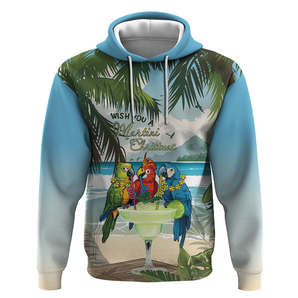 Wish You A Merry Martini Christmas Hoodie Cocktail Parrot-dise LT7 Pullover Hoodie Multicolor - Polynesian Pride