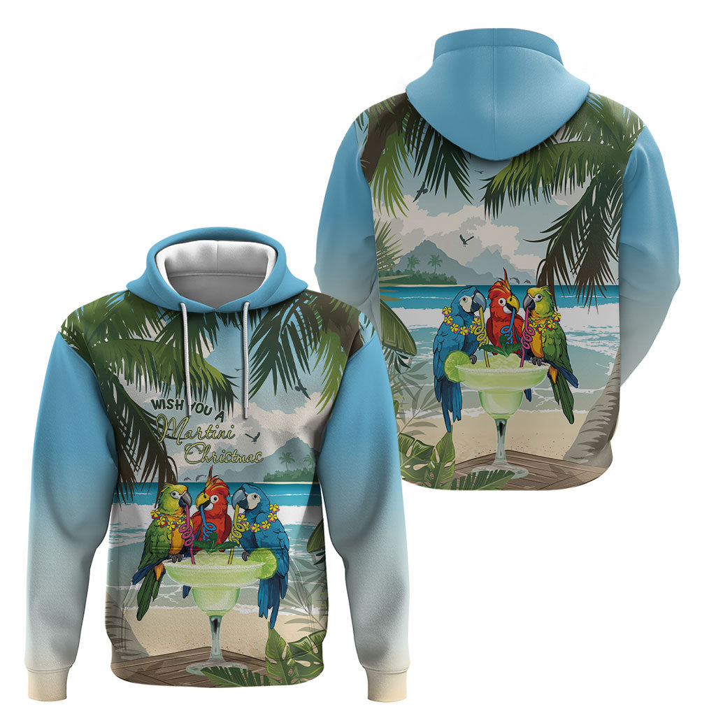 Wish You A Merry Martini Christmas Hoodie Cocktail Parrot-dise LT7 - Polynesian Pride
