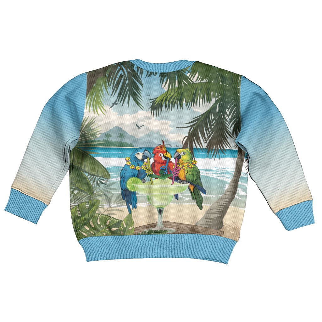 Wish You A Merry Martini Christmas Kid Ugly Christmas Sweater Cocktail Parrot-dise LT7 - Polynesian Pride