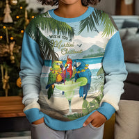 Wish You A Merry Martini Christmas Kid Ugly Christmas Sweater Cocktail Parrot-dise LT7 - Polynesian Pride