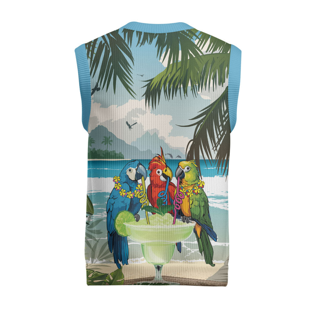 Wish You A Merry Martini Christmas Knitted V-Neck Vest Cocktail Parrot-dise LT7 - Polynesian Pride