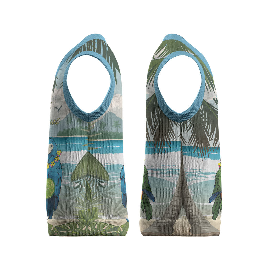 Wish You A Merry Martini Christmas Knitted V-Neck Vest Cocktail Parrot-dise LT7 - Polynesian Pride