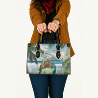 Wish You A Merry Martini Christmas Leather Bag Cocktail Parrot-dise