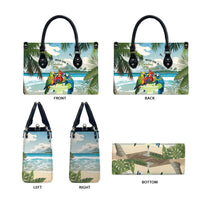Wish You A Merry Martini Christmas Leather Bag Cocktail Parrot-dise