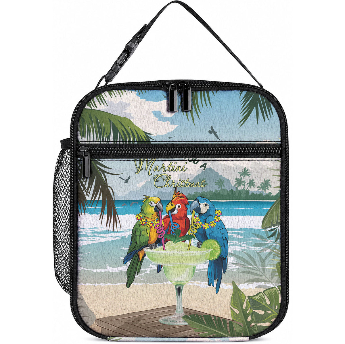 Wish You A Merry Martini Christmas Lunch Bag Cocktail Parrot-dise LT7 10.2 × 8.3 × 4.3 inch Multicolor - Polynesian Pride