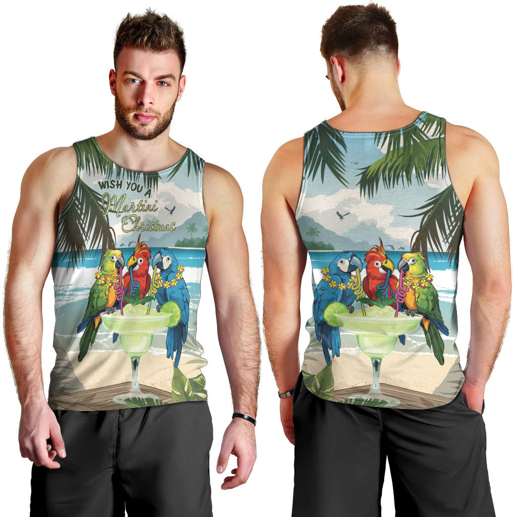 Wish You A Merry Martini Christmas Men Tank Top Cocktail Parrot-dise LT7 - Polynesian Pride