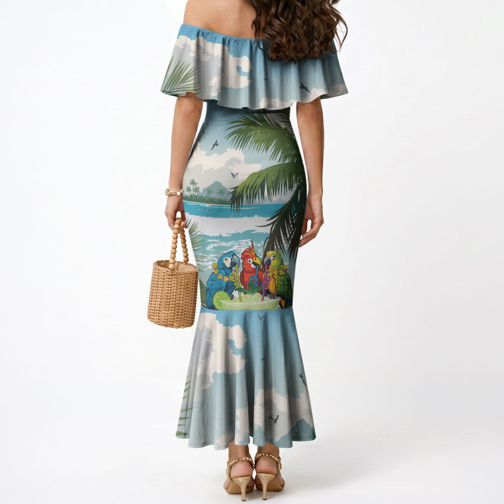 Wish You A Merry Martini Christmas Mermaid Dress Cocktail Parrot-dise LT7 - Polynesian Pride