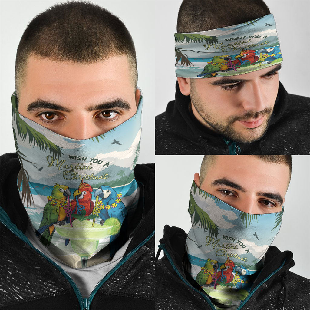 Wish You A Merry Martini Christmas Neck Gaiter Cocktail Parrot-dise