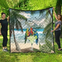 Wish You A Merry Martini Christmas Quilt Cocktail Parrot-dise