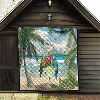 Wish You A Merry Martini Christmas Quilt Cocktail Parrot-dise