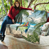 Wish You A Merry Martini Christmas Quilt Cocktail Parrot-dise