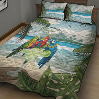 Wish You A Merry Martini Christmas Quilt Bed Set Cocktail Parrot-dise