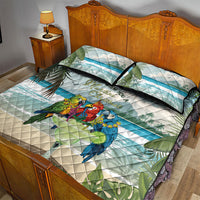 Wish You A Merry Martini Christmas Quilt Bed Set Cocktail Parrot-dise
