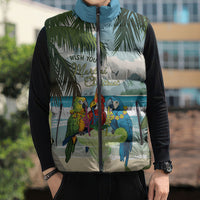 Wish You A Merry Martini Christmas Sleeveless Puffer Jacket Cocktail Parrot-dise